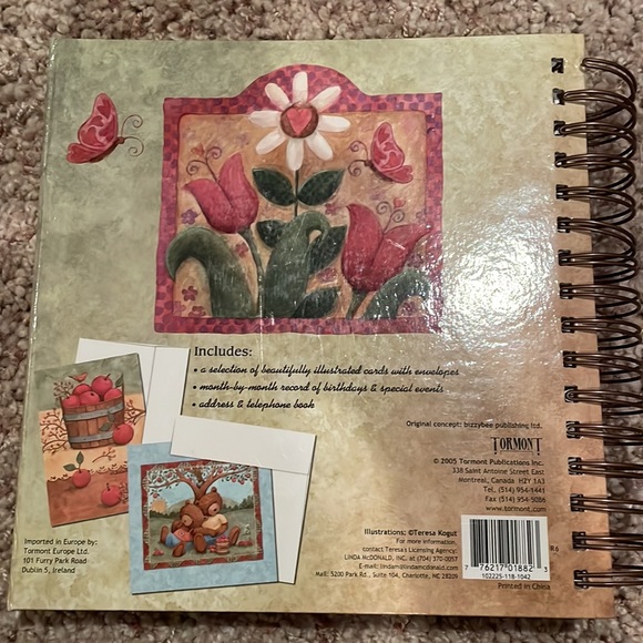 Monthly Greeting Card Organizer Spiral Bound Paperboard with 23 cards - Picture 2 of 5